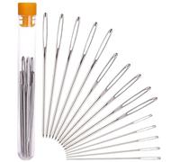 H&S Nähnadeln mit Großem Öhr - 15er Set - Stopfnadel für Wolle oder Garn - Stumpfe Edelstahl Nadeln im Etui