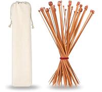 H&S Stricknadeln Set mit 36 Stricknadeln für Anfänger & Profis - Stricknadel Set mit Tasche & Verschiedenen Größen - Nadelspiel aus Bambus - Stricken für Anfänger - Knitting Needles Set