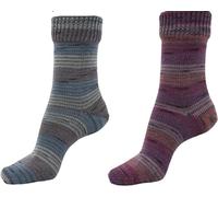 H&W Vertrieb Sockenwolle 4-fach Set 6 - 2x100gr Knäuel, Lauflänge 420m / 100gr, Wolle (75% Schurwolle, 25% Polyamid), Maschinell waschbar, Filzfrei, Ideal für Socken, Schals, Mützen & Accessoires