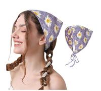 Haarband Dreieck Kopftücher Damen Gestrickt Dreieck Kopftuch Mädchen Sommer Stirnband Kopfbedeckun Haartuch Binden Boho Dreieckstuch Bandana Damen Kopf für Langes, Kurzes, Glattes und Lockiges Haar