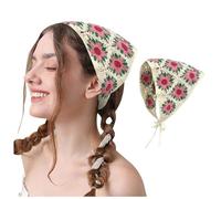 Haarband Dreieck Kopftücher Damen Gestrickt Dreieck Kopftuch Mädchen Sommer Stirnband Kopfbedeckun Haartuch Binden Boho Dreieckstuch Bandana Damen Kopf für Langes, Kurzes, Glattes und Lockiges Haar