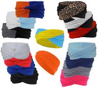 Haarband oder Stirnband in 16 verschiedenen Unifarben Turban Einheitsgröße, blau meliert