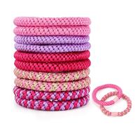 Haargummi Damen, 10 Stück Mehrfarbigen Haargummis, Elastisch Zopfgummis Damen, Geflochtene Haargummies Mädchen, Stylisch Pferdeschwanz Hair Accessories, Haargummi Armband (Rosa und Lila usw.)