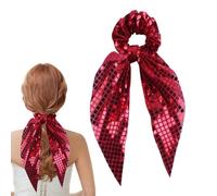 Haargummis-Set mit Pailletten-Schleife, modische elastische Haarbänder mit funkelndem Schleifen-Design für Mädchen, Damen und Damen, weiches Stretch-Zubehör für Tänzer, Fitnessstudio, Yoga,