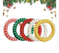Haargummis Weihnachtliche Spiral Pferdeschwanzhalter | Schonende Dicke Für Frauen Bräute Party Täglich Zuhause Urlaub Reisen Geburtstag Gym Dünnes Lockiges Dickes Langes Haar