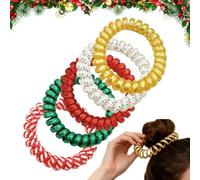 Haargummis Weihnachtliche Spiral Pferdeschwanzhalter | Spurlose Rutschfeste Haargummis Für Dünnes Dickes Und Langes Haar Für Frauen Und Mädchen Für Party Alltag Zuhause Reisen Und