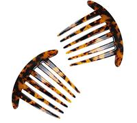 Haarkamm, 2 Stück, 6 Zähne, Schildpatt-Haarkämme, Haarklammer, Haarspange für Party, Reisen, Bankett, täglicher Gebrauch, Hochzeit, Tanzen, Geburtstag, Valentinstag, Geschenke