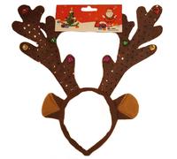 Haarreif mit Rentiergeweih und Glöckchen, braun