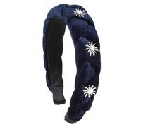 Haarreif Oktoberfest Dirndl Edelweiß Trachten Geflochten dunkelblau