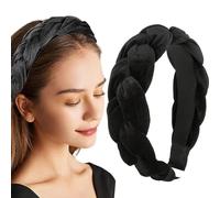 Haarreif Schwarz, Haarreif Damen, Headband, Haarband Geflochten, Haarreif Geflochten, Haarreifen Damen Schwarz, Haarreif Samt, Geflochtener Haarreif, Mode Haarschmuck Für Damen Und Frauen