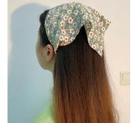 Haarschal, Stirnband für Damen, Vintage, süß, elastisch, Bandana, Kopftuch, groß, Boho, Dreieck, Halstuch, rutschfest, Grün