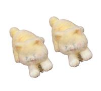Haarspangen mit beflocktem Katzen-Design, Cartoon-Form, rutschfeste Haarnadel, Seitenclip für Damen, kleines Mädchen, tägliches Outfit, Party, Haarspangen, 2 Stück