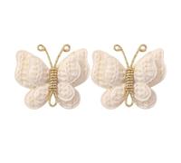 Haarspangen mit Schleifen für Mädchen, 2 Stück Krokodil-Haarklammern, Rutschfester Haarschmuck für Party, Hochzeit (White)