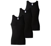 Haasis Bodywear Herren CLASSIC Unterhemd, Doppelripp, 3er Pack schwarz XXL