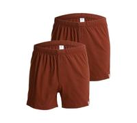Haasis Bodywear Herren Jersey Boxer, mit Knopfleiste, 2er Pack, Single-Jersey bordeaux L