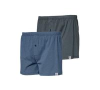 Haasis Bodywear Herren Jersey Boxer Print, mit Knopfleiste, 2er Pack, Single-Jersey navy/black Print L