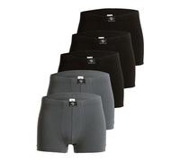 Haasis Bodywear Herren Pants, ohne Eingriff, 5er Pack, Bio Baumwolle/ Elasthan schwarz/grau M
