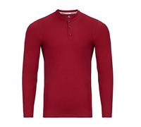 HAASIS BODYWEAR Herren Shirt mit Knopfleiste; Langarm, Single Jersey weinrot XXL