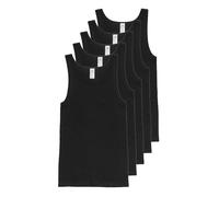 HAASIS BODYWEAR, Herren Unterhemd 5er Pack, GOTS zertifiziert, Feinripp, reine Bio Baumwolle, Made in Europe, Größe:2XL, Farbe:schwarz