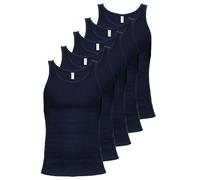 Haasis Bodywear Herren Unterhemd Feinripp 5er Pack navy XL