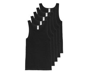 Haasis Bodywear Herren Unterhemd Feinripp 5er Pack schwarz XXXXL