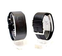 HAC24 Binäruhr Herrenuhr Schwarz Binäre Armbanduhr Herren Kunstleder Armband Uhr Digital Binär Anzeige Silikonarmband