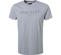 HACKETT T-Shirt Herren Slim Fit Kurzarm Rundhals Baumwolle grau, XXL