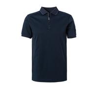 HACKETT Zip-Polo Herren Slim Fit Kurzarm Baumwoll-Jersey blau, XXL