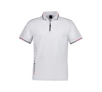 HACKETT Zip-Polo Herren Slim Fit Kurzarm Baumwoll-Piqué weiß, XL