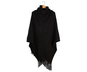 Hadley Wren Damen Riley Rollkragenpullover mit asymmetrischem Überziehen Pullover, Schwarz, Einheitsgröße