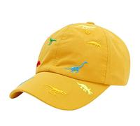 Hadwii Kappe Unisex Kinder Baseball Cap für Jungen Mädchen Verstellbar Trucker Cap Baumwolle Mit Dinosaurier-Stickerei Schirmmütze Basecap 2-6 Jahren, Gelb