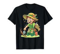 Häkel- und Gartenarbeit Niedlicher Gärtner-Strohhut Dame T-Shirt
