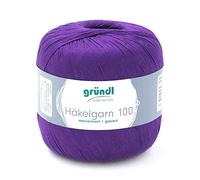 Gründl Häkelgarn 100 – 100% Baumwolle, 100 g/566 m, Stärke 10, Farbe 135 Lila