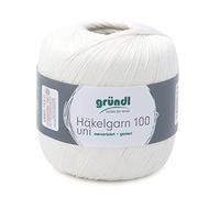 Häkelgarn 100 Gründl 100% Baumwolle, Filetgarn,häkeln, 100g 566 m,NS -2,Stärke 10 (102 creme)