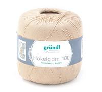 Häkelgarn 100 Gründl 100% Baumwolle, Filetgarn,häkeln, 100g 566 m,NS -2,Stärke 10 (103 sand)