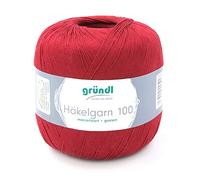 Häkelgarn 100 Gründl 100% Baumwolle, Filetgarn,häkeln, 100g 566 m,NS -2,Stärke 10 (125 rotbraun)