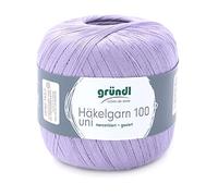 Häkelgarn 100 Gründl 100% Baumwolle, Filetgarn,häkeln, 100g 566 m,NS -2,Stärke 10 (126 flieder)