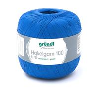 Häkelgarn 100 Gründl 100% Baumwolle, Filetgarn,häkeln, 100g 566 m,NS -2,Stärke 10 (130 royalblau)