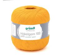 Häkelgarn 100 Gründl 100% Baumwolle, Filetgarn,häkeln, 100g 566 m,NS -2,Stärke 10 (134 orange)