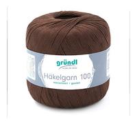 Häkelgarn 100 Gründl 100% Baumwolle, Filetgarn,häkeln, 100g 566 m,NS -2,Stärke 10 (138 schokolade)