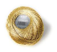 Häkelgarn, Garn Glitter uni + print, 25 g Knäuel, 110 Lauflänge 85% Viskose 15% metalliesiertes Garn (8201 Gold-uni)
