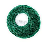 Häkelgarn, Garn Glitter uni + print, 25 g Knäuel, 110 Lauflänge 85% Viskose 15% metalliesiertes Garn (8235 wintergrün-uni)