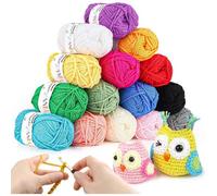 Häkelgarn Set 15 Farben x 25g Acryl Wolle Häkeln Stricken Anfänger