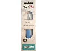Häkelnadel Knit Pro Waves 2.0 Neue verbesserte Version, 4,5 mm | stärkere, langlebigere Griffe, Aluminiumhaken, ergonomische Gummigriffe