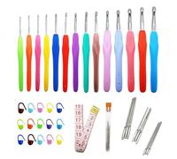 Häkelnadel Set 14 Stück, 14 Größe Häkelset für Anfänger mit Häkel Zubehör, Ergonomische Häkelnadeln Soft Gummi Häckelnadel Crochet Set Häkelnadeln Set (2.0 mm-10.0 mm)