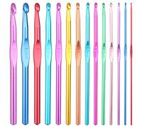 Häkelnadel Set, 14 Stück Crochet Hooks, Multicolor Aluminium Stricknadeln, Metall Häkelnadel Set, 14 Größen, für Anfänger Oder Profis (2mm-10mm)