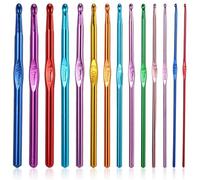Häkelnadel Set, 14 Stück Crochet Hooks Stricknadeln aus bunt Aluminium Metall Häkelnadel Set Stricken Werkzeuge Zubehör für Anfänger Oder Profis (2mm-10mm)