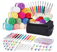 Häkelnadel Set 90 Stück für Anfänger 15Pcsx25g Häkelgarn Ergonomische