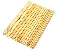 Häkelnadeln 16 Stück Bambus 2-12mm Häkelnadel Set hochwertig