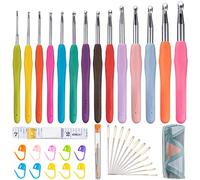 Häkelnadelset für Anfänger - 38-teiliges Häkelnadel-Set mit Tragetasche und ergonomischem Soft-Gummigriff